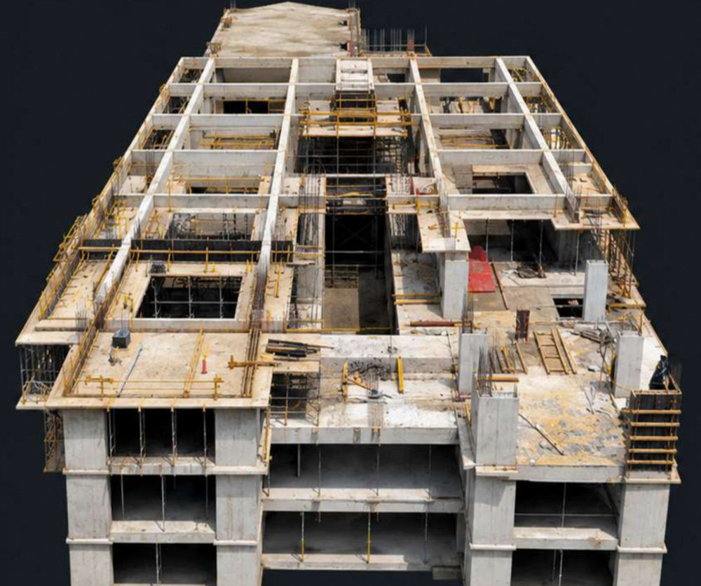 Estructura en concreto del Megacolegio Alfonso López Pumarejo vista desde arriba